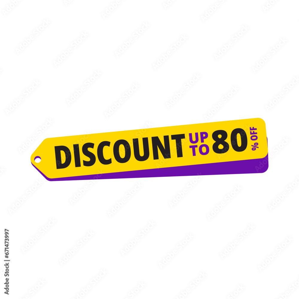 Sale up to 80 percent off special offer tag label. Discount badge template with price clearance percentage. Sale up to 80 percent off special offer tag label. Discount badge template with price clearance percentage.