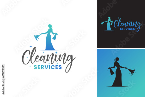 "Cleaning Services Logo Design" is a design asset suitable for businesses or individuals in the cleaning industry