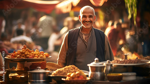 candid shot of a crowded marketplace in Marrakesh