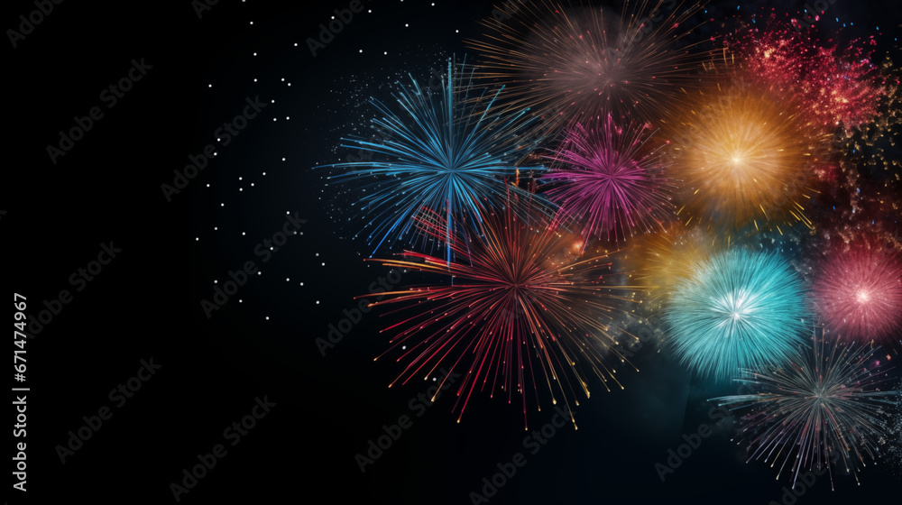 Fototapeta premium Colored fireworks