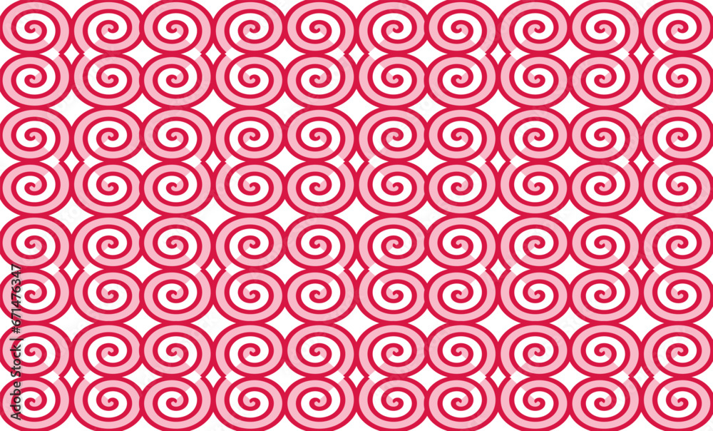 pink seamless pattern with circles, Fuzzy spin spiral block repeat seamless pattern, design for fabric print or wallpaper