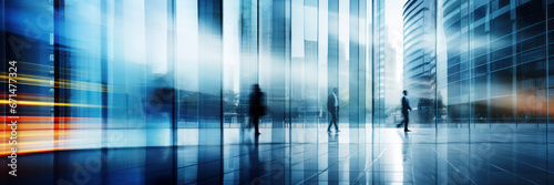 Abstract Background Image with Motion Blur of a Glass Building Facade and Glass Reflections