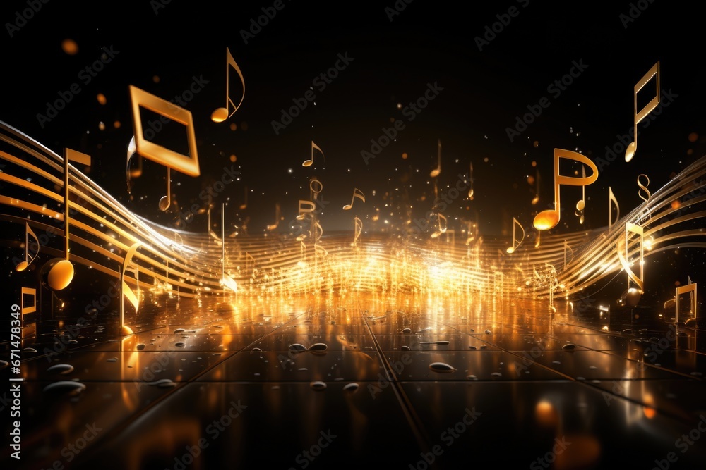 Fototapeta premium Musical abstract background from notes