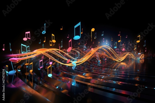 Musical abstract background from notes