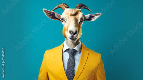 Portrait of a business man with an animal face. © iqra