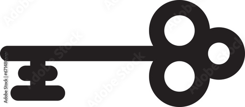 Key icon for lock and open door in house. Safety and security protection symbol.