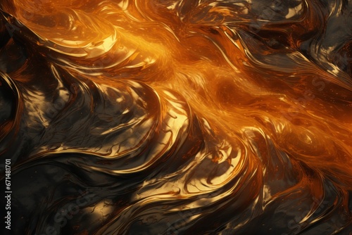 A chaotic whirlpool of liquid gold and silver, resembling molten metal swirling in a dark furnace, evoking feelings of intense heat and transformation.