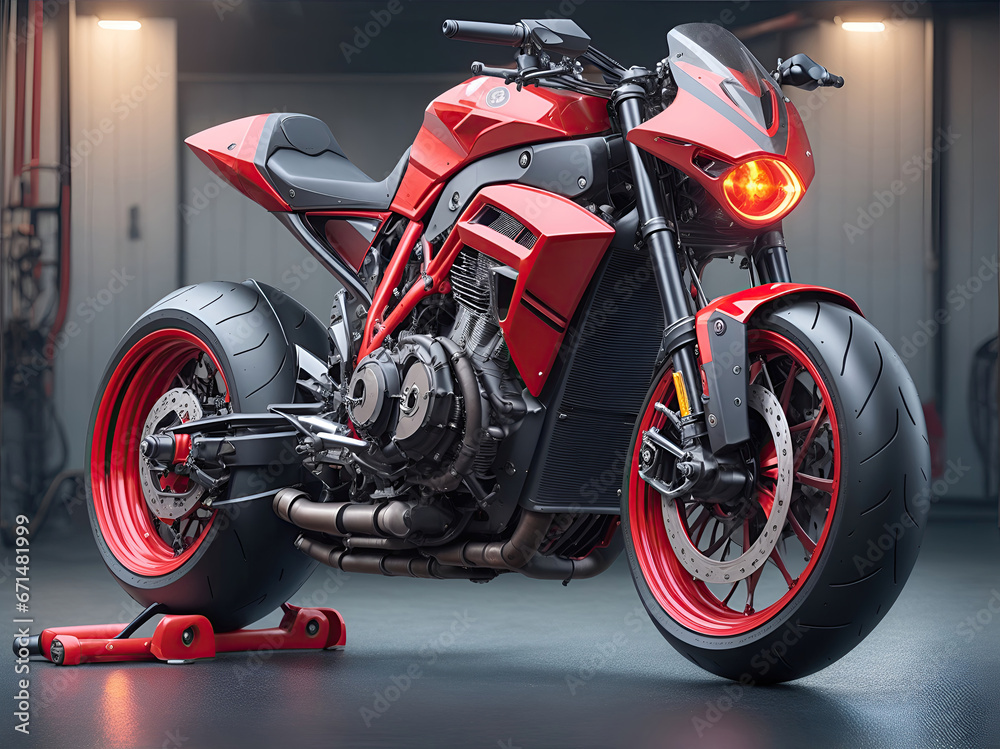 Conceptual design of A custom motorcycle isolated on various background