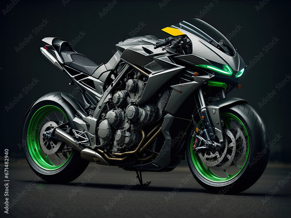 Conceptual design of A custom motorcycle isolated on various background Conceptual design of A custom motorcycle isolated on various background