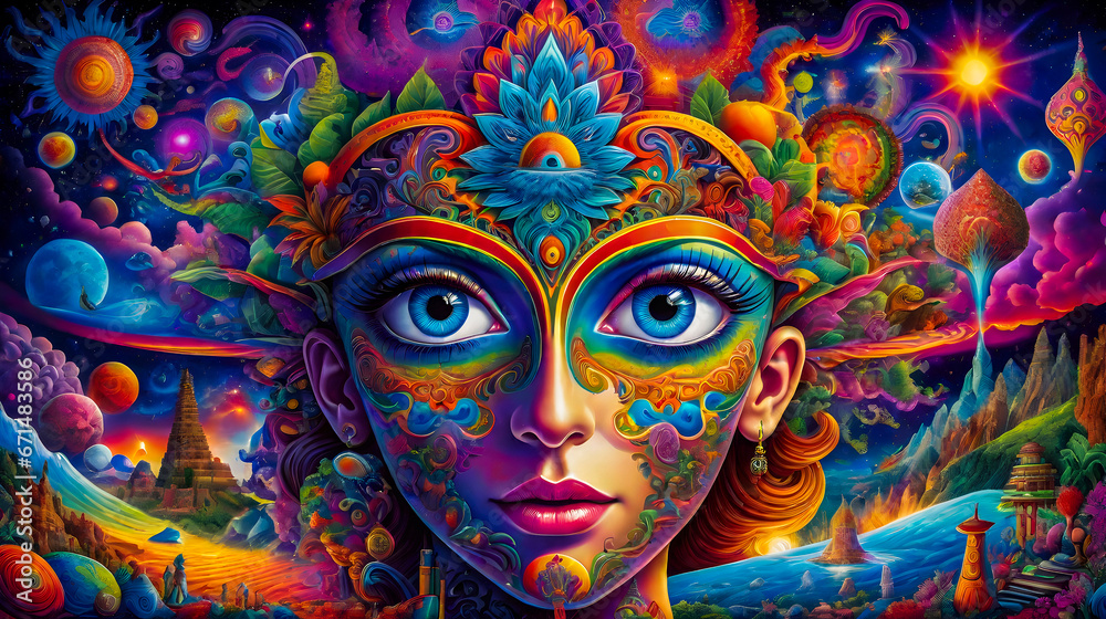 expanded Psychedelic Consciousness. DMT art style 