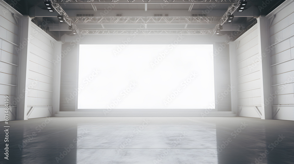 © Muhammad - cinema theater with stage with blank white screen mock up,  empty huge hall with scene © Muhammad - cinema theater with stage with blank white screen mock up,  empty huge hall with scene