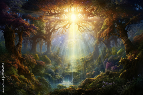 Vászonkép The concept of ``Garden of Eden'' that appears in the Old Testament ``Genesis''