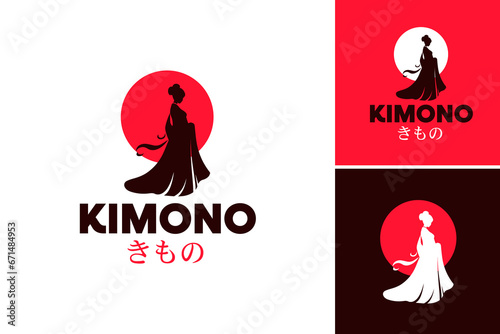 Japanese Kimono Logo Design. Suitable for restaurant that wants a logo incorporating a kimono, representing traditional Japanese culture and cuisine.