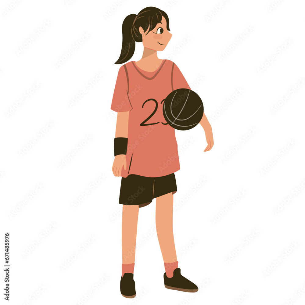 girl with basketball, woman playing basketball, woman athlete, woman sport