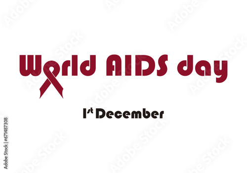 Día mundial del SIDA. Lucha contra el SIDA, 1 de diciembre. Portada del Día mundial del SIDA con el lazo rojo integrado en el título.