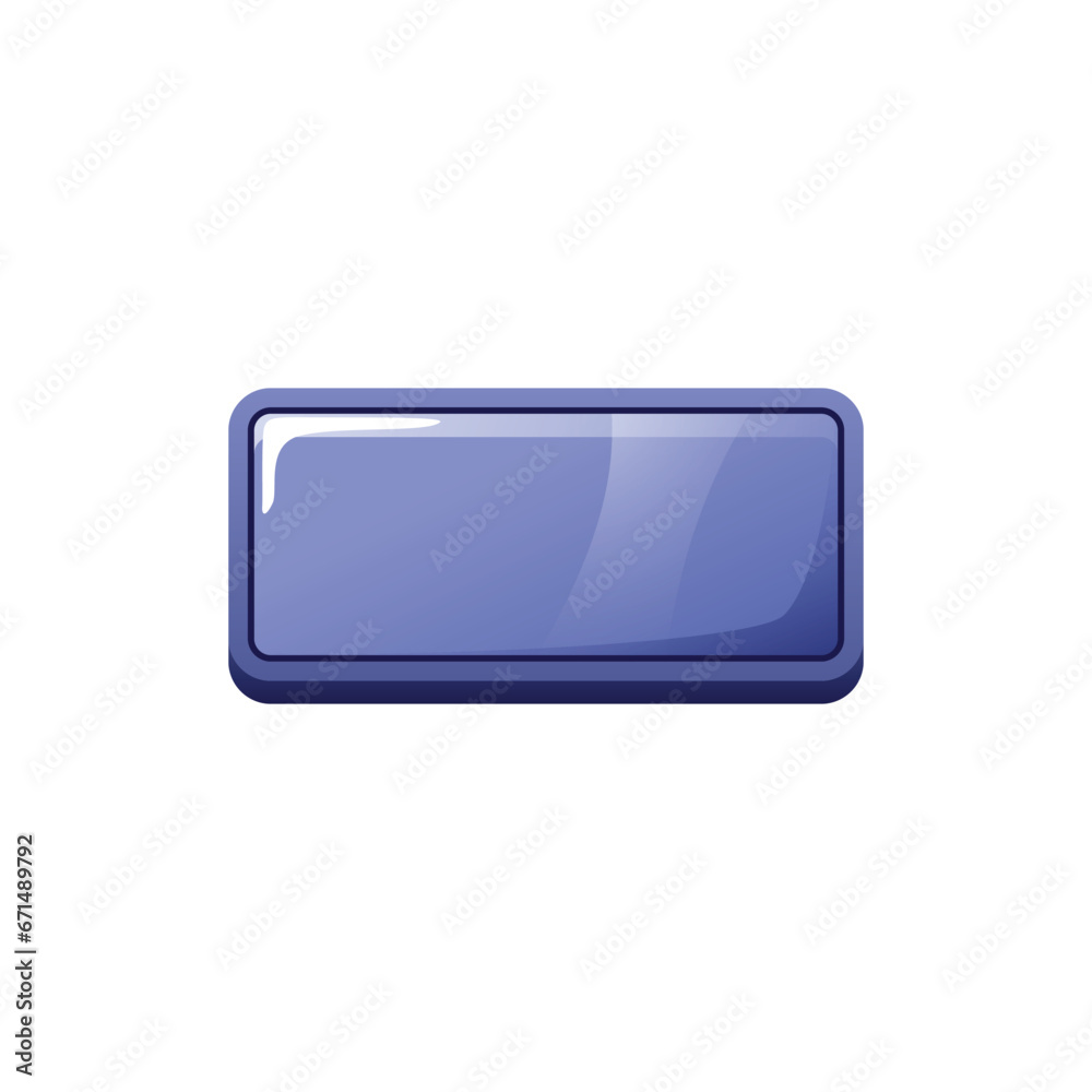 Blue rectangle button for game and application flat style Blue rectangle button for game and application flat style