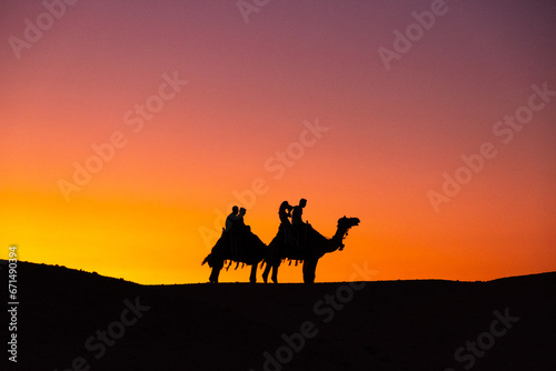 Kamelreiten   gypten Sonnenuntergang