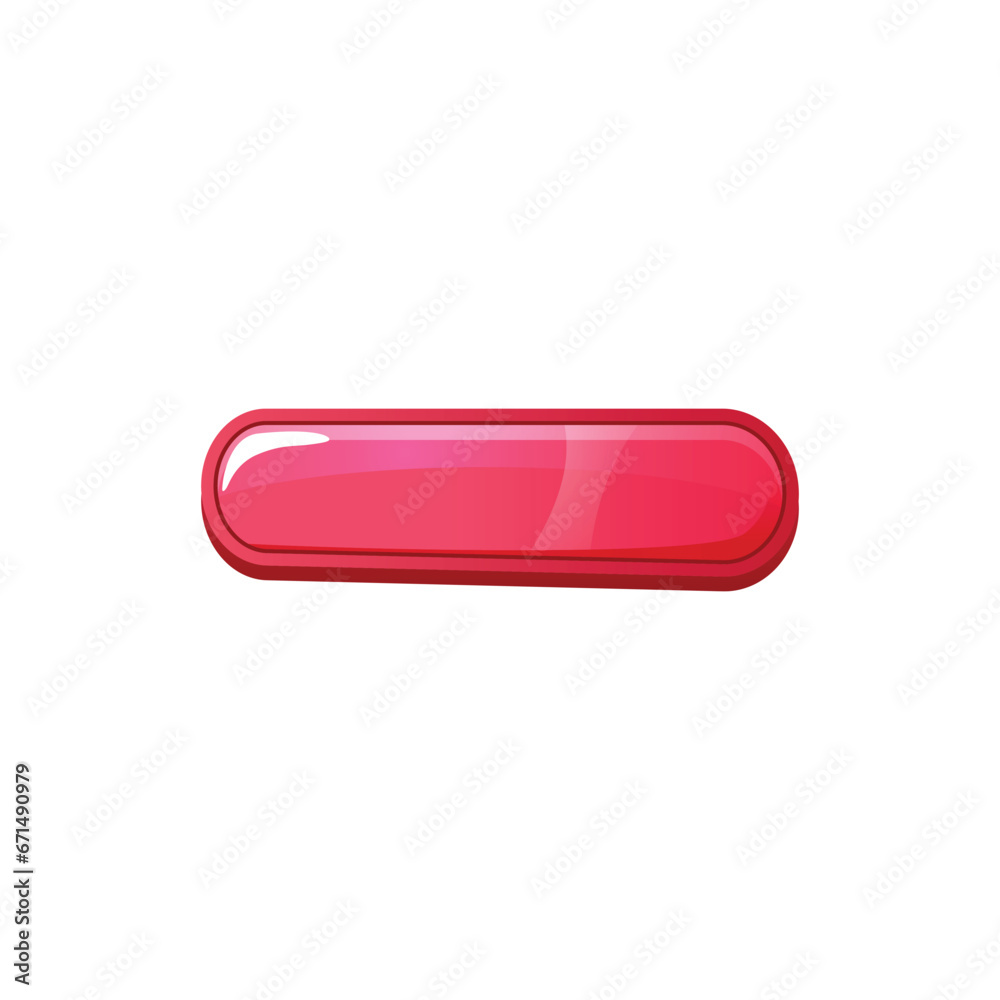 Bright red button for game or application flat style Bright red button for game or application flat style