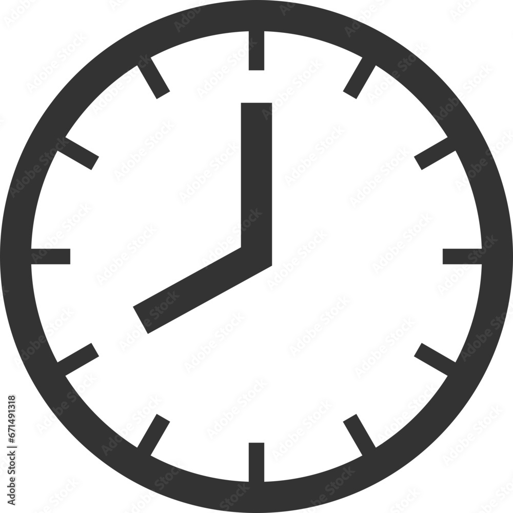 Clock icon vector. Flat design element watch isolated on white background. Clock icon vector. Flat design element watch isolated on white background.