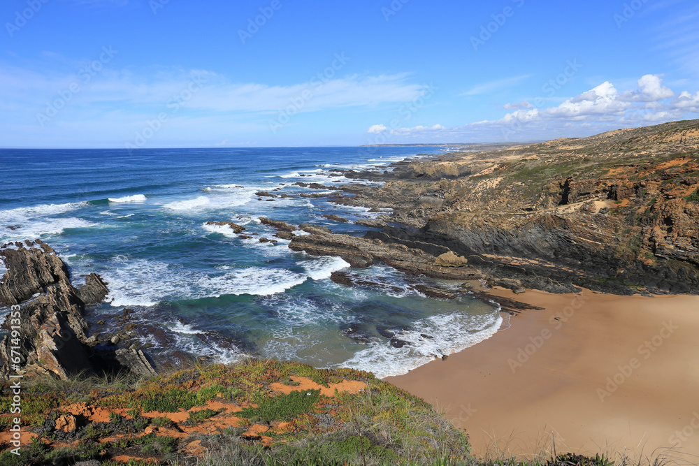 Beautiful Praia da Barca Grande in Almograve, Portugal Beautiful Praia da Barca Grande in Almograve, Portugal