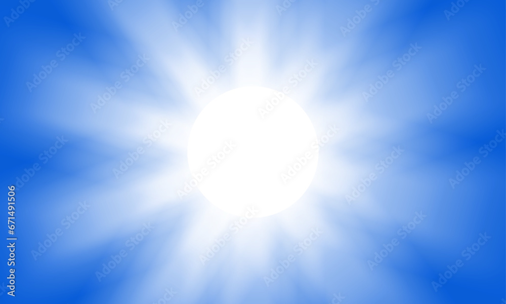Sunburst blue background  copy space with bright beautiful view.  retro sunray vector