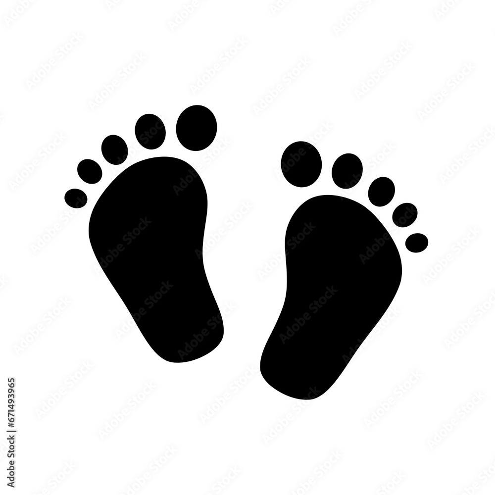 baby footprint icon vector on white background baby footprint icon vector on white background