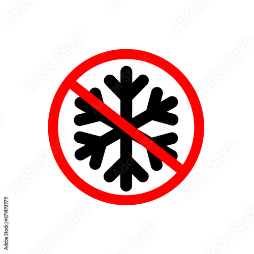 vector of no freeze sign on white background