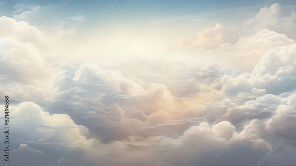 foggy wallpaper artwork of clouds in the sky - obrazy, fototapety, plakaty 