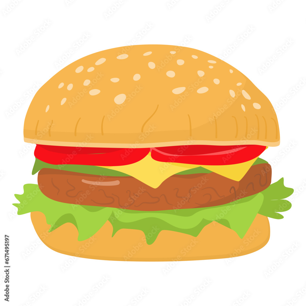 simple vector illustration hamburger on white simple vector illustration hamburger on white
