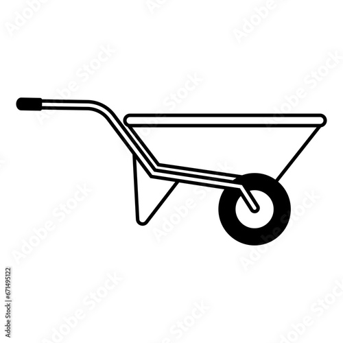 Garden wheelbarrow for transporting goods in garden plot, cargo trolley