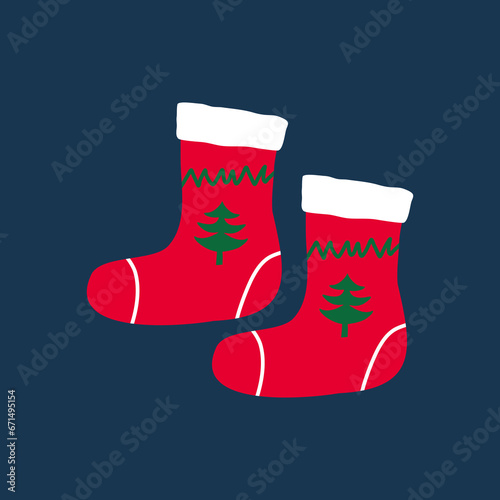 simple vector illustration Christmas sock
