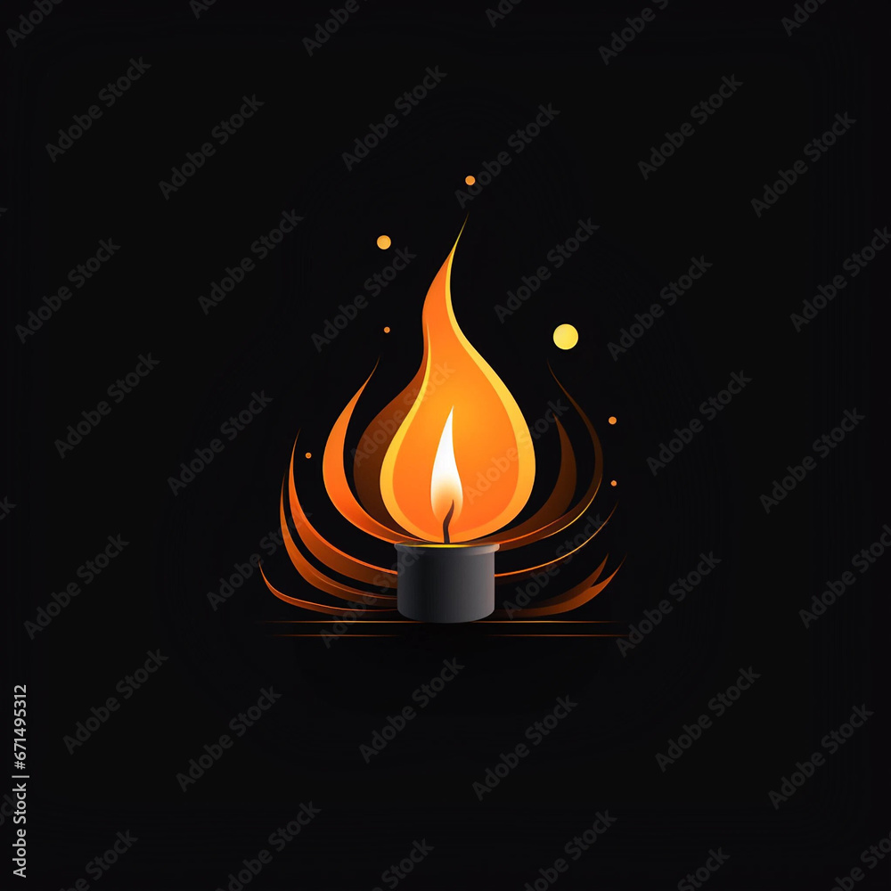 A Tealight Candle Icon or Logo on a Black Background A Tealight Candle Icon or Logo on a Black Background