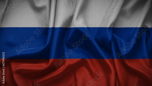 3d illustration flag of Russia. Close up waving flag of Russia.