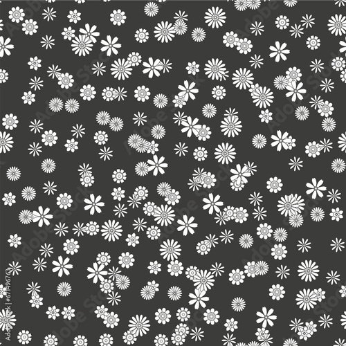 Coloring page for children and adults. Glade of flowers.