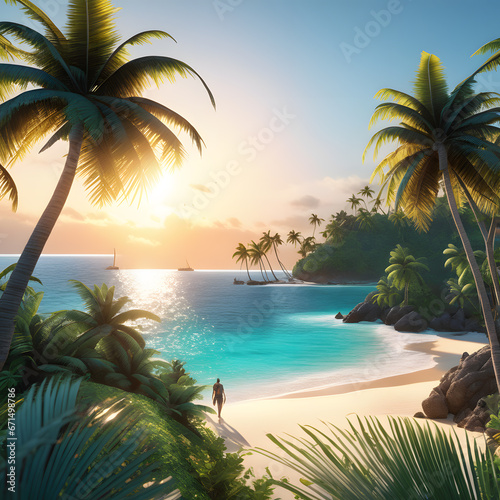 palm island  AI-Generatet