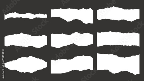 9 Vector Torn Paper Pieces