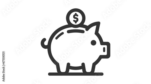 Money box line icon isolated on white background