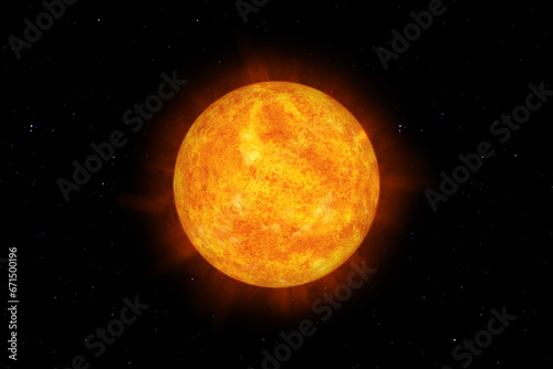 Fototapeta Naklejka Na Ścianę i Meble -  detailed sun in space with stars