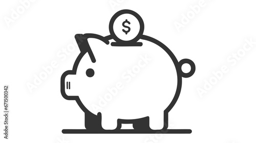 Money box line icon isolated on white background