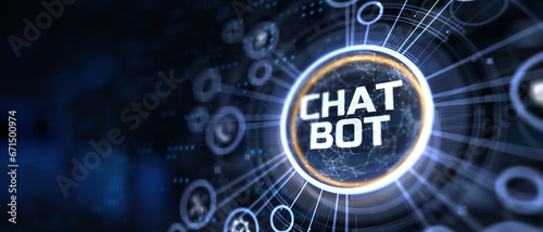 Chat bot robotic business service process automation RPA concept.