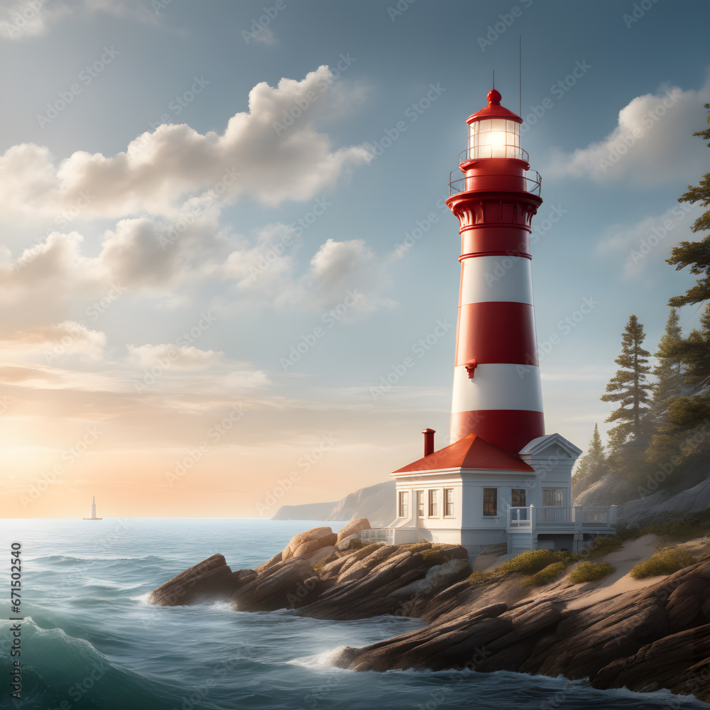 Lighthouse. AI-Generatet