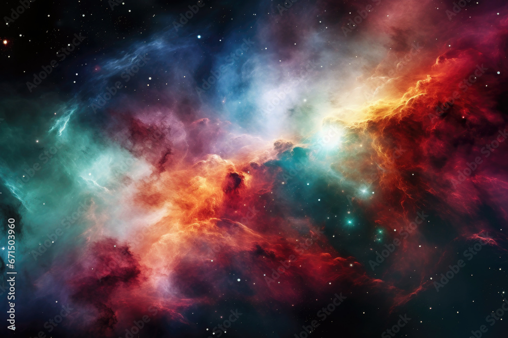 Stary cosmos. Colorful galaxy cloud nebula.