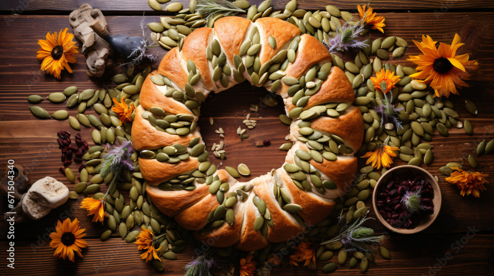 A bread wreath