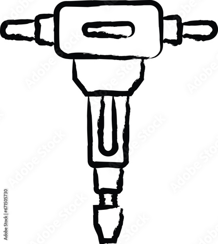 Jackhammer hand drawn vector illustration