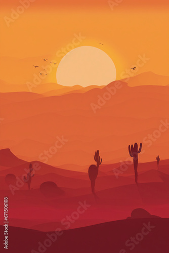 Sunset in the desert