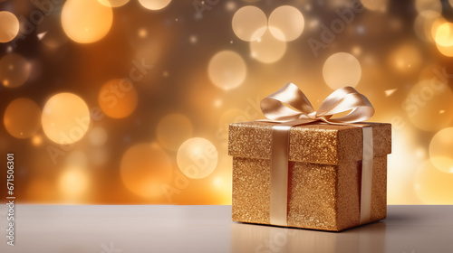 Golden gift box wink