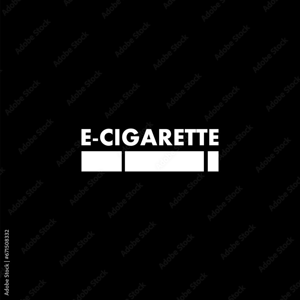 Modern electronic cigarette icon for web design isolated on black background