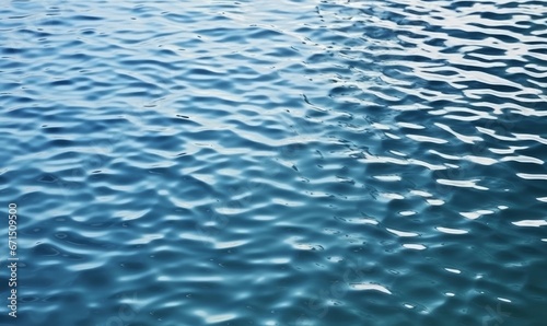 Beautiful blue rippling lake water surface as natural background, Generative AI