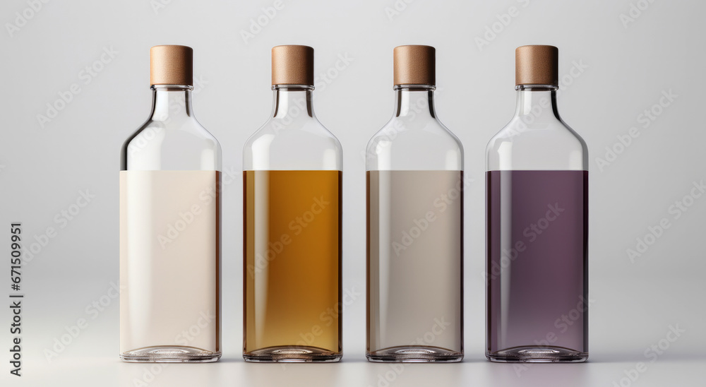 Bottles of wine isolated on a gray background with a place for text Bottles of wine isolated on a gray background with a place for text