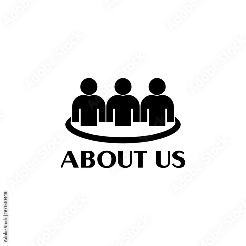 About us sign icon isolated on transparent background